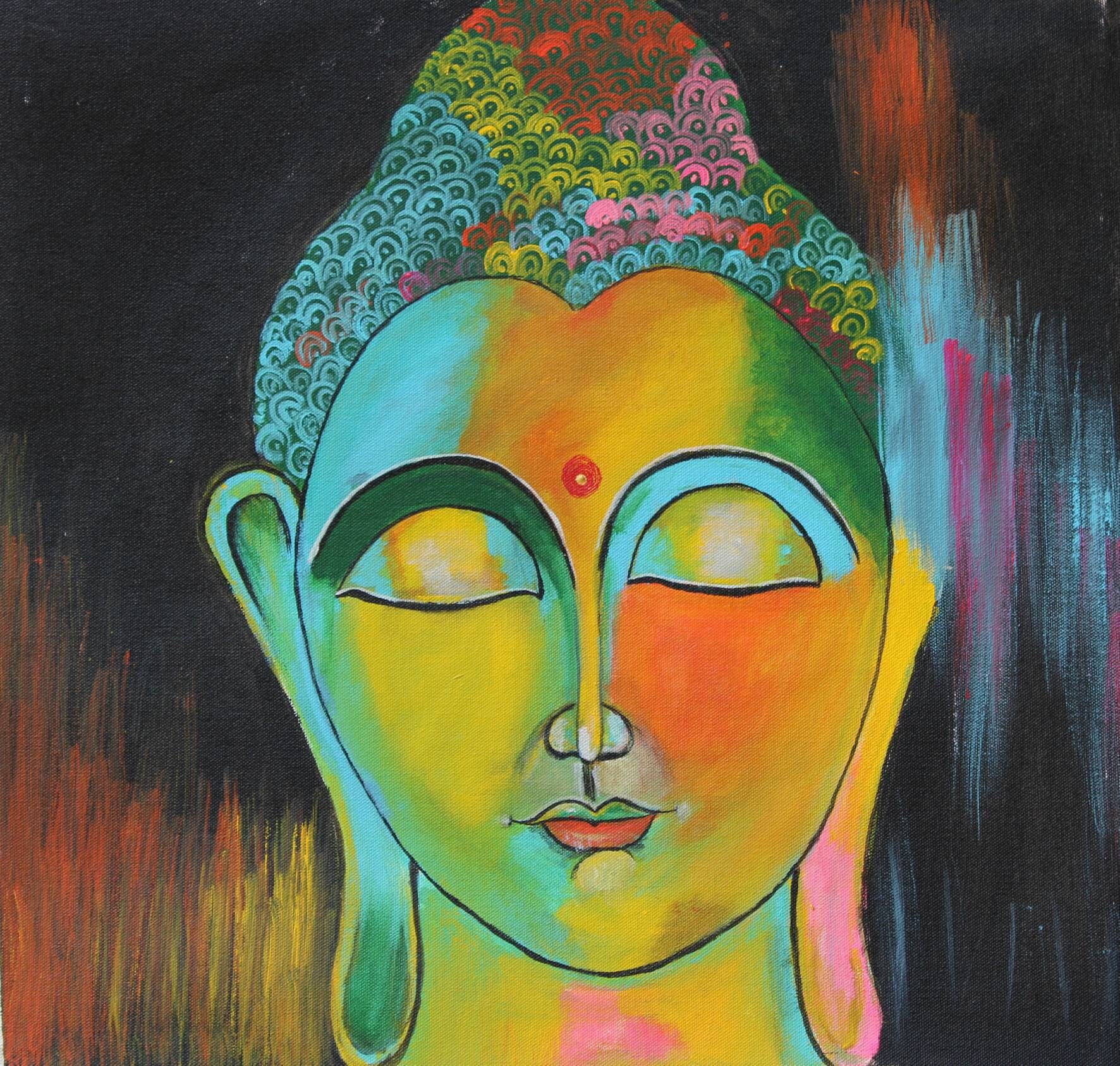 Abstract Buddha Painting Etsy