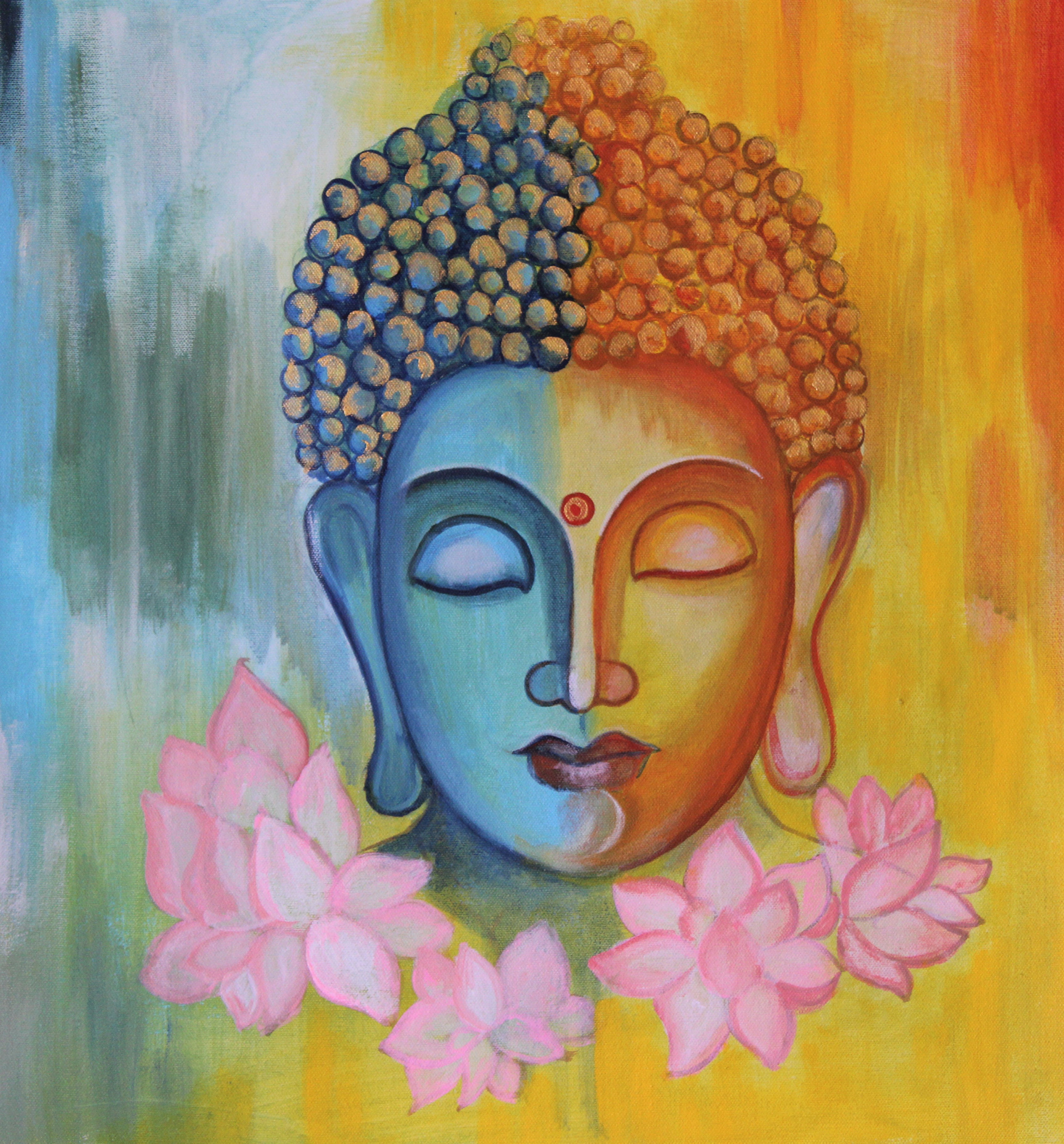Buddha Acrylic Painting on canvas/ready to hang on wall Etsy