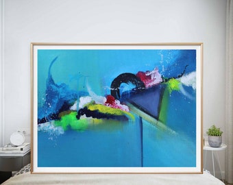 Original Acrylic Abstract Painting, ,office decor