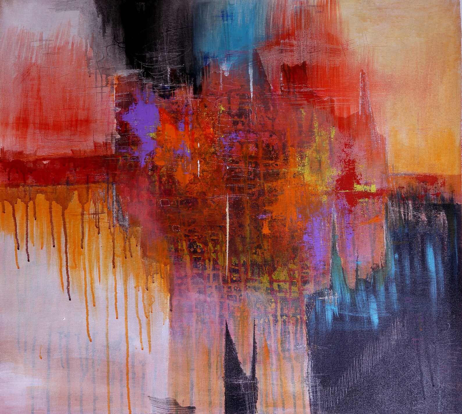 Abstrakte Malerei/zeitgenössische Kunst/bereit an der Wand zu Etsy