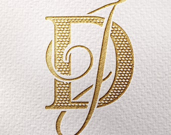 Modern Wedding  Monogram Logo, Two Letters Logo, Minimalist Wedding Monogram, Digital download, Customize wedding monogram DJ, JD