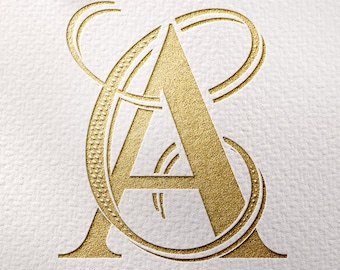 Modern Monogram Logo, Beautiful Two Letters Logo, Minimalist Wedding Monogram, Digital download, Customize wedding monogram AC, CA