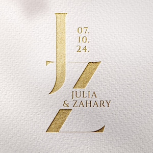 Minimalistic Wedding  Monogram, Two Letters Logo, Wedding Monogram Digital download, Customize wedding monogram initials JZ, ZJ