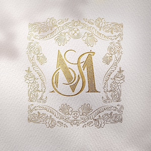 WEDDING Monogram, Monogram Logo, wedding logo, Flowers, Wedding Monogram Design, Digital Download, unique monogram, Initials wedding logo,