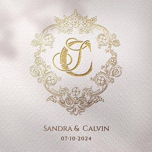Luxury Wedding  Monogram, Royal Wedding Monogram Digital download, Classic monogram design, Customize wedding monogram initials