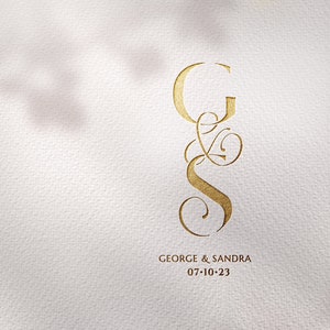 Luxury Wedding  Monogram Two Letters Logo, Wedding Monogram Digital download, Customize wedding monogram initials GS, SG