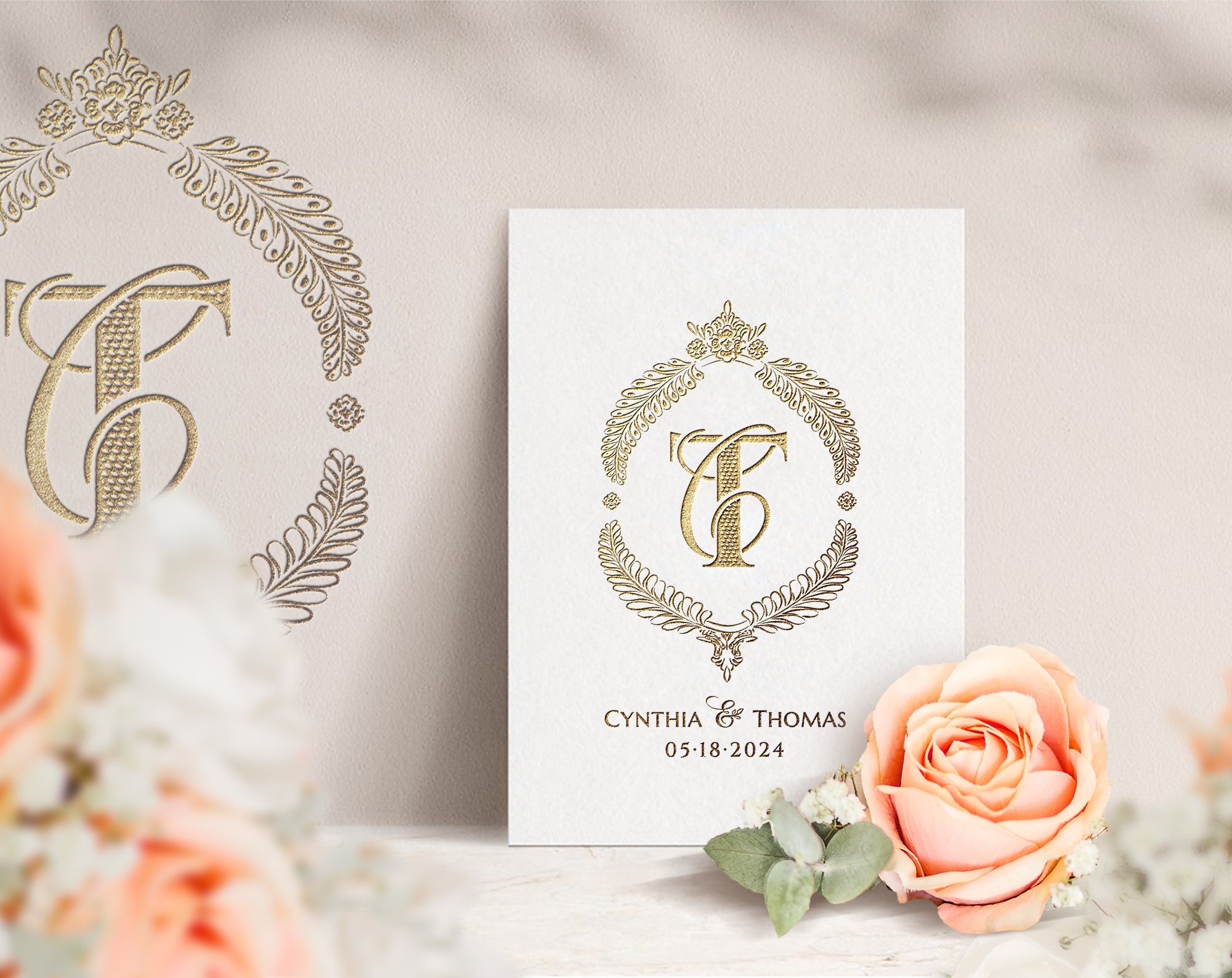 Crown WEDDING Monogram, Royal Monogram Logo, PERSONELIZED, Wedding ...