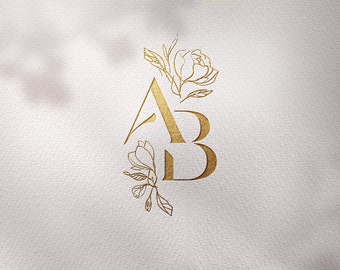 Gold wedding monogram logo digital download, monogram design, SVG, Wedding Monogram Design, Digital Download, vector, typography logo AB, BA