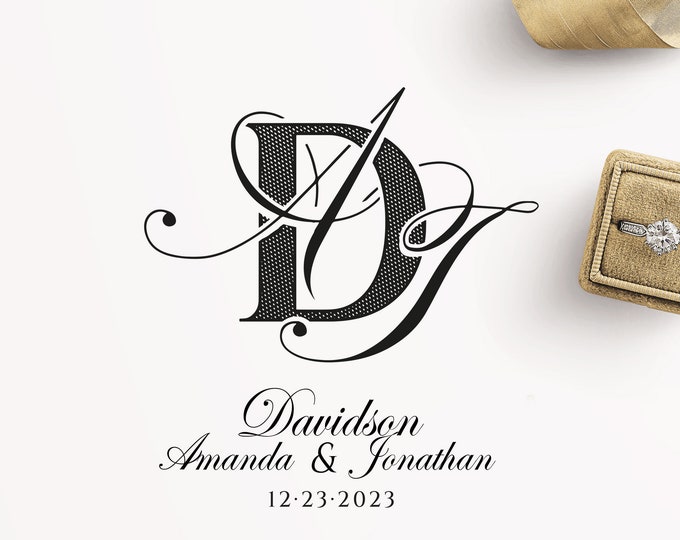 Custom Wedding Monogram, Gold Foil Stationery (digital Download) - Etsy