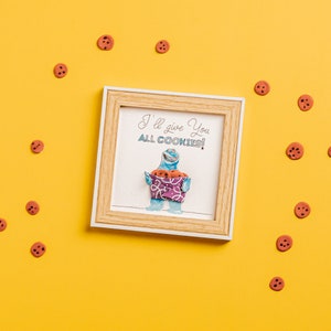 Regalo de San Valentín del monstruo de las galletas dibujado a mano, regalo de AMOR creativo, declaración de amor, regalo del día de San Valentín, regalo de amigo, PERSONALIZADO