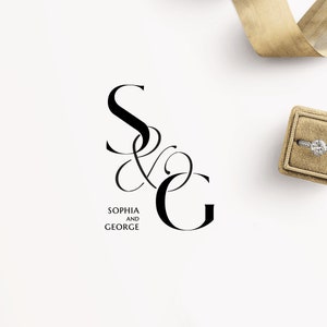 Modern Wedding Monogram Digital Download, SVG, Wedding Logo Design, vector, Initials wedding logo, two letters wedding monogram logo, SG, GS
