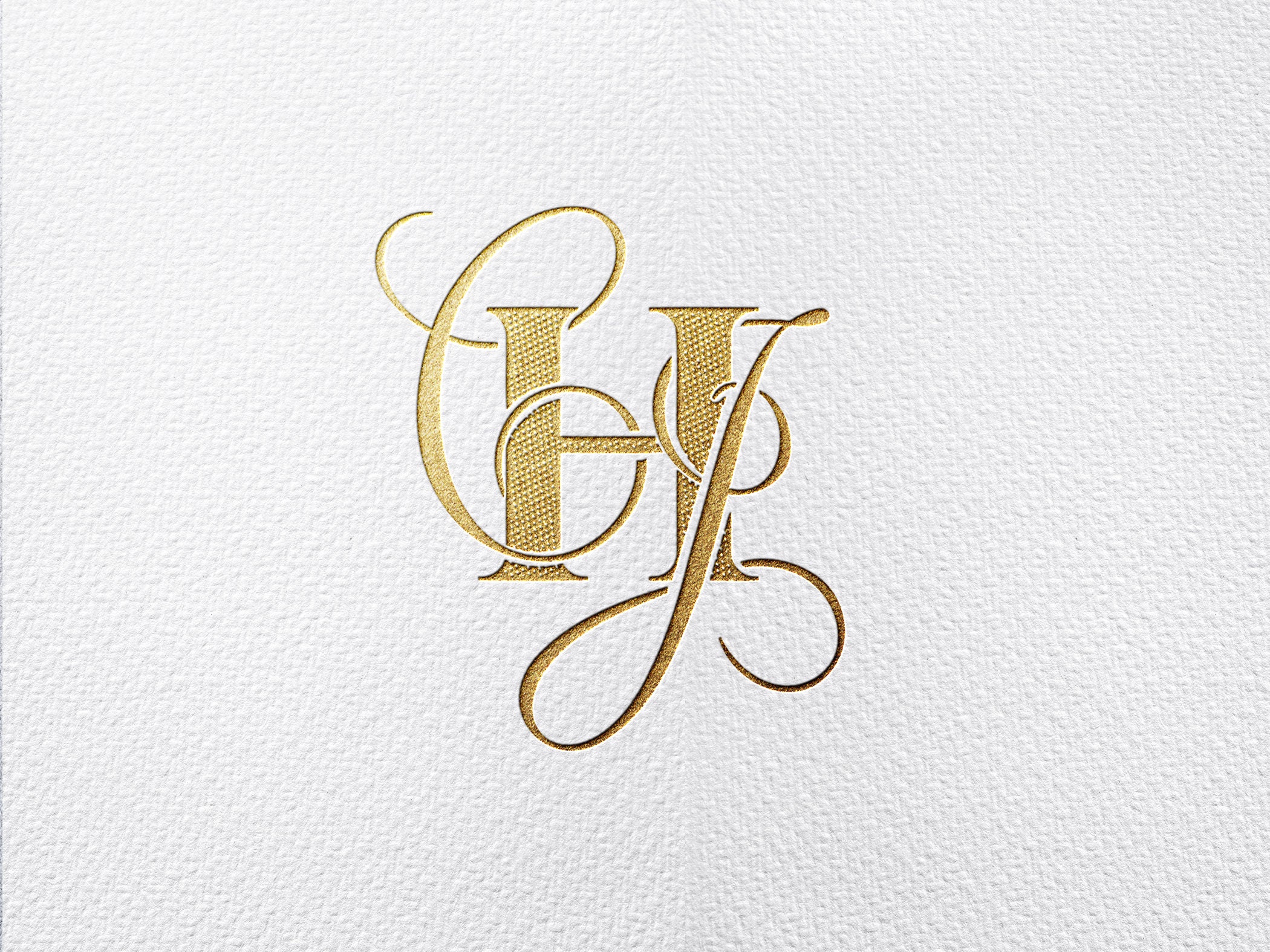 Monogram with Initials Tropical Wedding Logo Template
