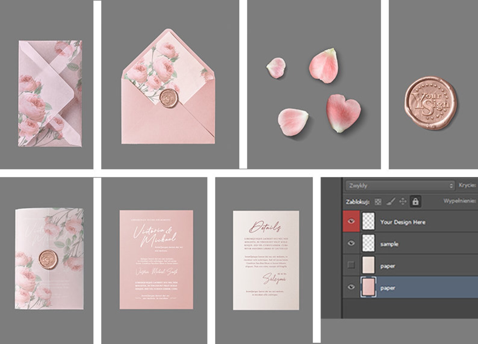 PSD Wedding Invitation MOCKUP, Wedding Envelope Mockup, Wedding Card