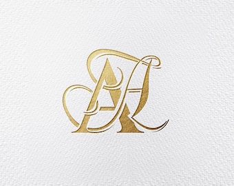 Modern Wedding  Monogram, Two Letters Logo, Minimalist Wedding Monogram, Wedding Monogram Digital download, Customize wedding monogram AA