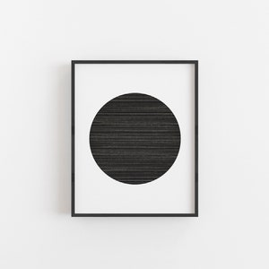 Stripe Circle Print Black and White Geometric Art, Modern Minimal Art, Abstract, Printable Wall Art, Digital Download, Home Decor image 1