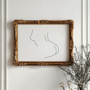 Naked woman | Fine line art print | Female figures | Woman wall art | Abstract woman body | Minimal woman art | Digital print