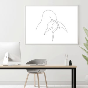 TWO LITTLE BIRDS - Line Art Print, Single Line Art, Flamingo single line, Bird Art, Minimalist Art, Nature Art, Printable Art, Abstract,