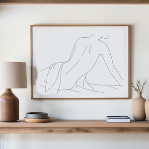 Male Back Print, Abstract Man Wall Art, Male Line Drawing, Minimalist Man Silhouette Poster, Male Figure Artwork