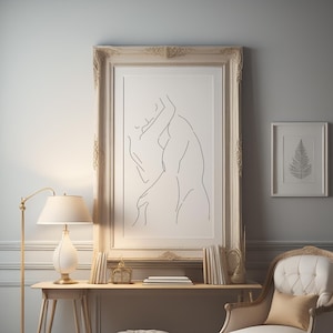 romantisches Paar Poster, Umrisszeichnung, romantische Liebe Kunst, Jahrestag Geschenk für Freundin, Mann und Frau Print, Schlafzimmer Wandkunst