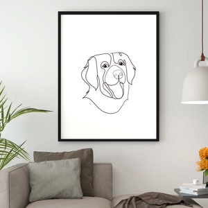 Line Drawing Pet | Line Art Illustration Print, Pet Sketch From Photo, Dog Portrait, animal line art, Digital line drawing, dog line art