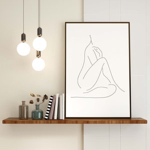 girl Line art, Minimalist Wall Decor, Female Print Poster, Body Line Art, Modern Download, Digital Download, One Line Drawing, Home Decor