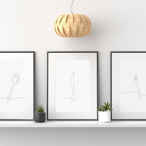 Set of 3 Line art Printable Kitchen Decor-Kitchen Wall decor, Kitchen art, Kitchen Art, set of 3 draw, dinning room poster, kitchen poster,
