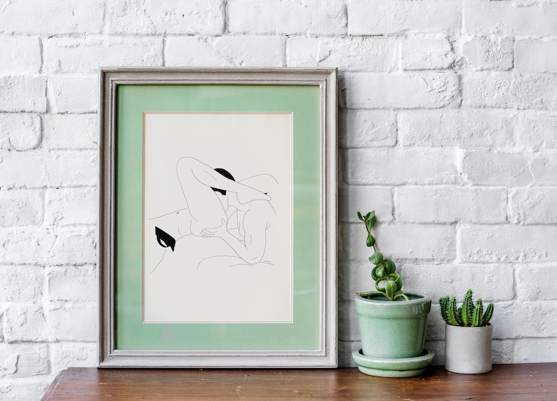 Naked Couple One Line Art| Love Art, Sex Scene Drawing, Nude Line
