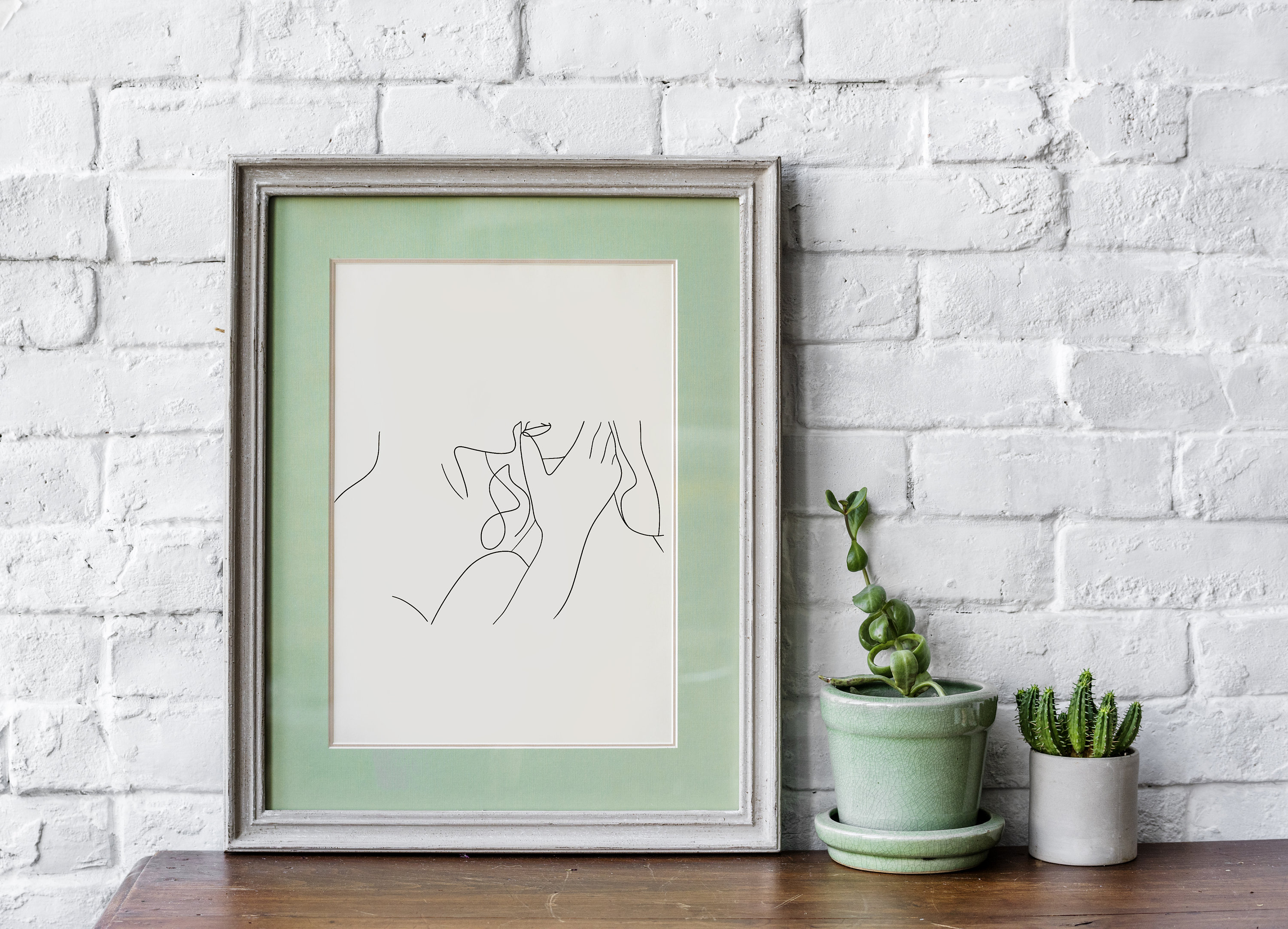 Intimate Art Couple Kiss Line Art Romantic Wall Art Romance 