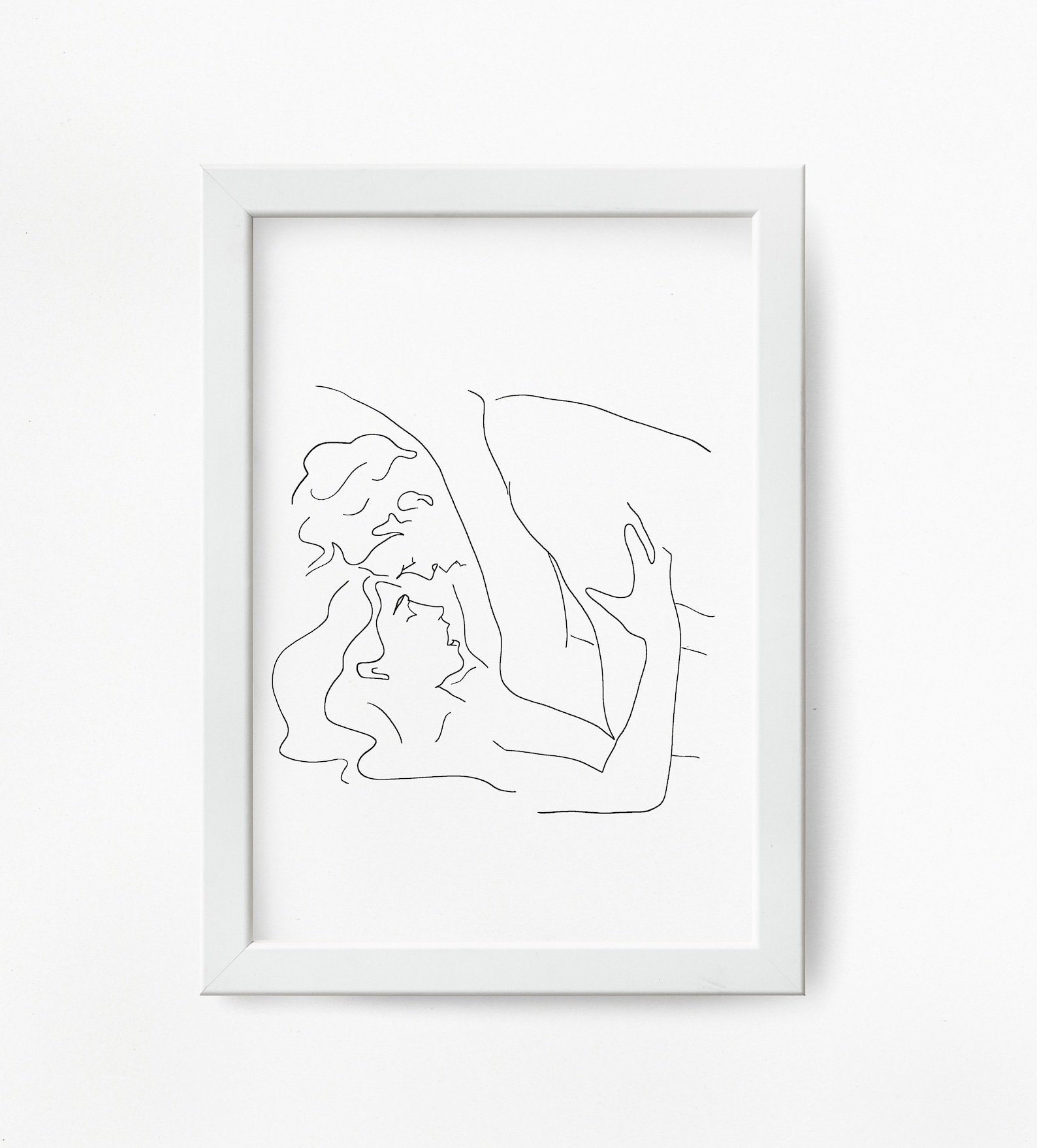 Abstract Couple Line Art Print, Sexy Bedroom Wall Art, Love Line Art