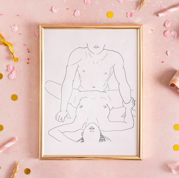 Erotic Sexual Art - Nude Couple Erotic Sex Line Art Porn Sex Art Sex Positions - Etsy UK
