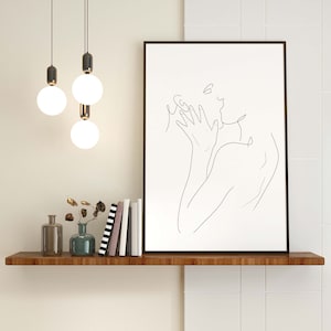 Personalisiertes Paar Portrait-Paar-Paar-Linie-Paar-Portrait-Kuss-Druck-Geschenk für sie-Linie-Paar-Paar-Geschenk-Mann & Frau Kunst