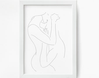 Couple Hug Line Art Etsy Couple Hug Line Art Etsy