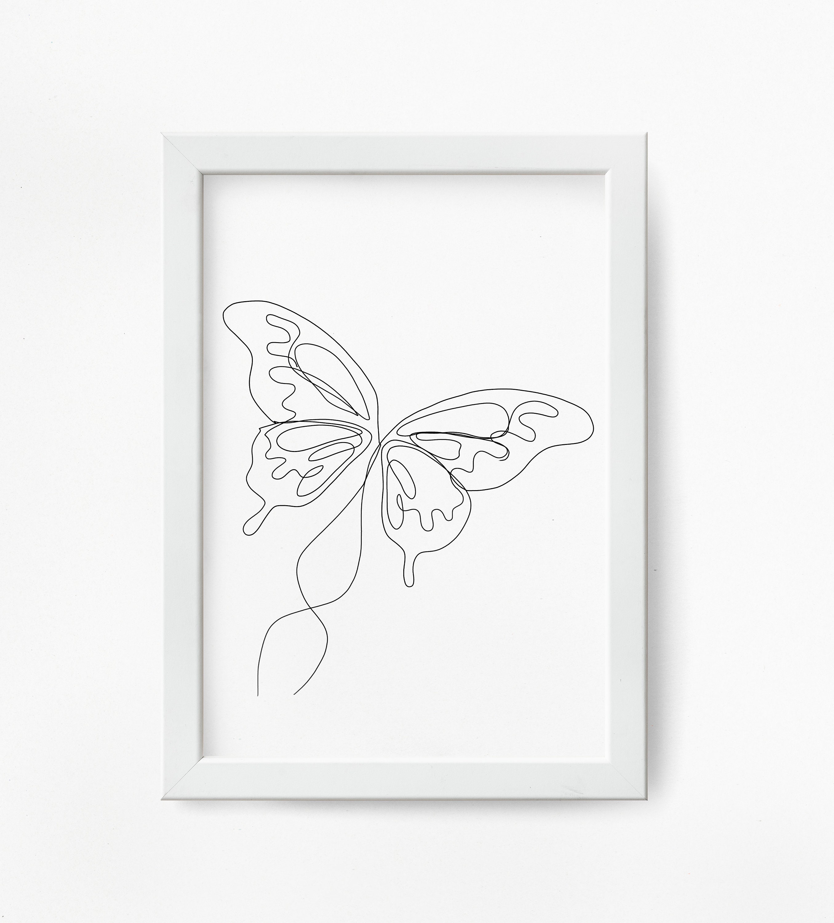 Abstract Butterfly Wall Art Minimalist Line Drawing Etsy