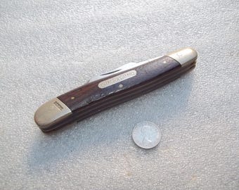 ポケットナイフ。鹿の角のハンドル。パーカーK296。ストックマンナイフ 