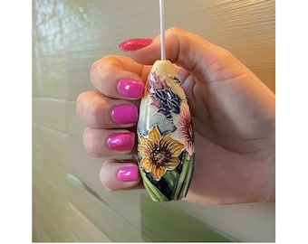 Old Tupton Ware Summer Bouquet Barrel Light Pull with Cord & Connector