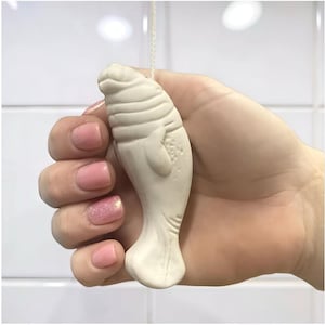 White/Ivory Ceramic Manatee Light Pull with Cord & Connector