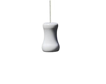 Plastic 'Acorn' Shaped Light Pull - Grey - with Cord & Connector