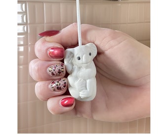 White/Ivory Ceramic Koala Light Pull with Cord & Connector