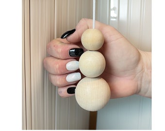 Juego de cuentas de madera natural con tirador ligero y cable y conector