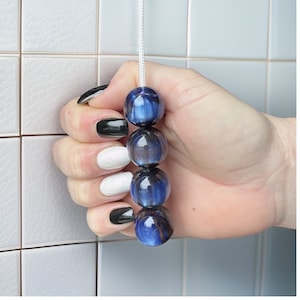 High Gloss Gemstone Style Bead Light Pull with Cord & Connector - Midnight