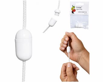 White Cord Connector for Light Pull and Blind Cords