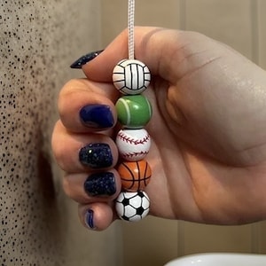 Wooden Sports Ball Bead Light Pull with Cord & Connector
