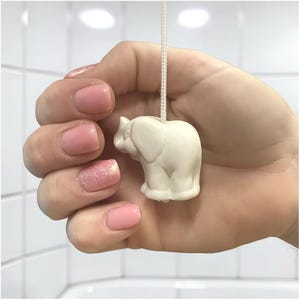 Ivory White Ceramic Elephant Light Pull with Cord & Connector