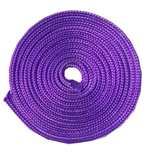 May include: A coil of purple rope, wound tightly in a circle.