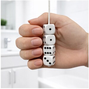 White Dice Light Pull Handle with Cord & Connector
