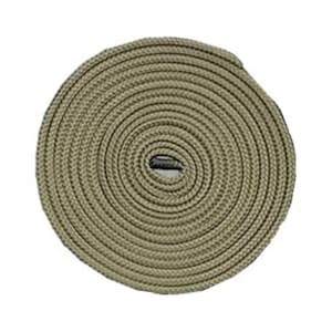 May include: A coiled length of beige paracord, a type of strong nylon rope often used for crafting and outdoor activities.