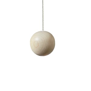 40mm Natural Wood Bead Light Pull with Cord & Connector