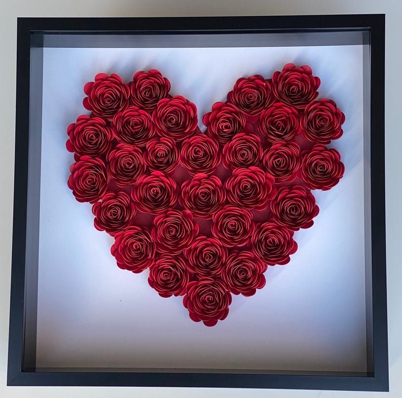 Heart Flower Shadow Box - Etsy