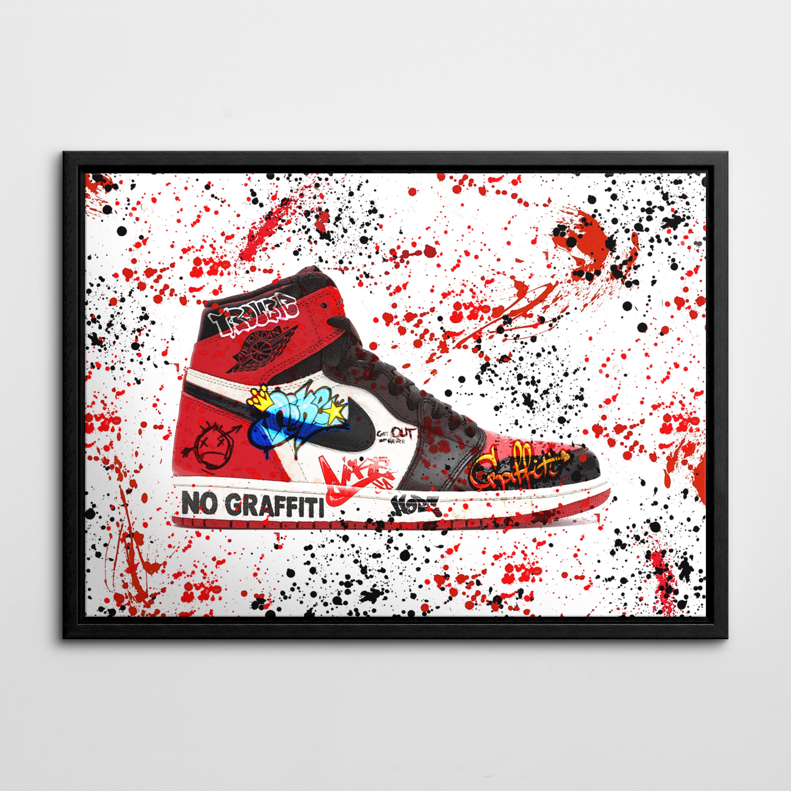 CANVAS ART Nike Jordan 1 Shoe Hype Sneaker Graffiti Modern | Etsy