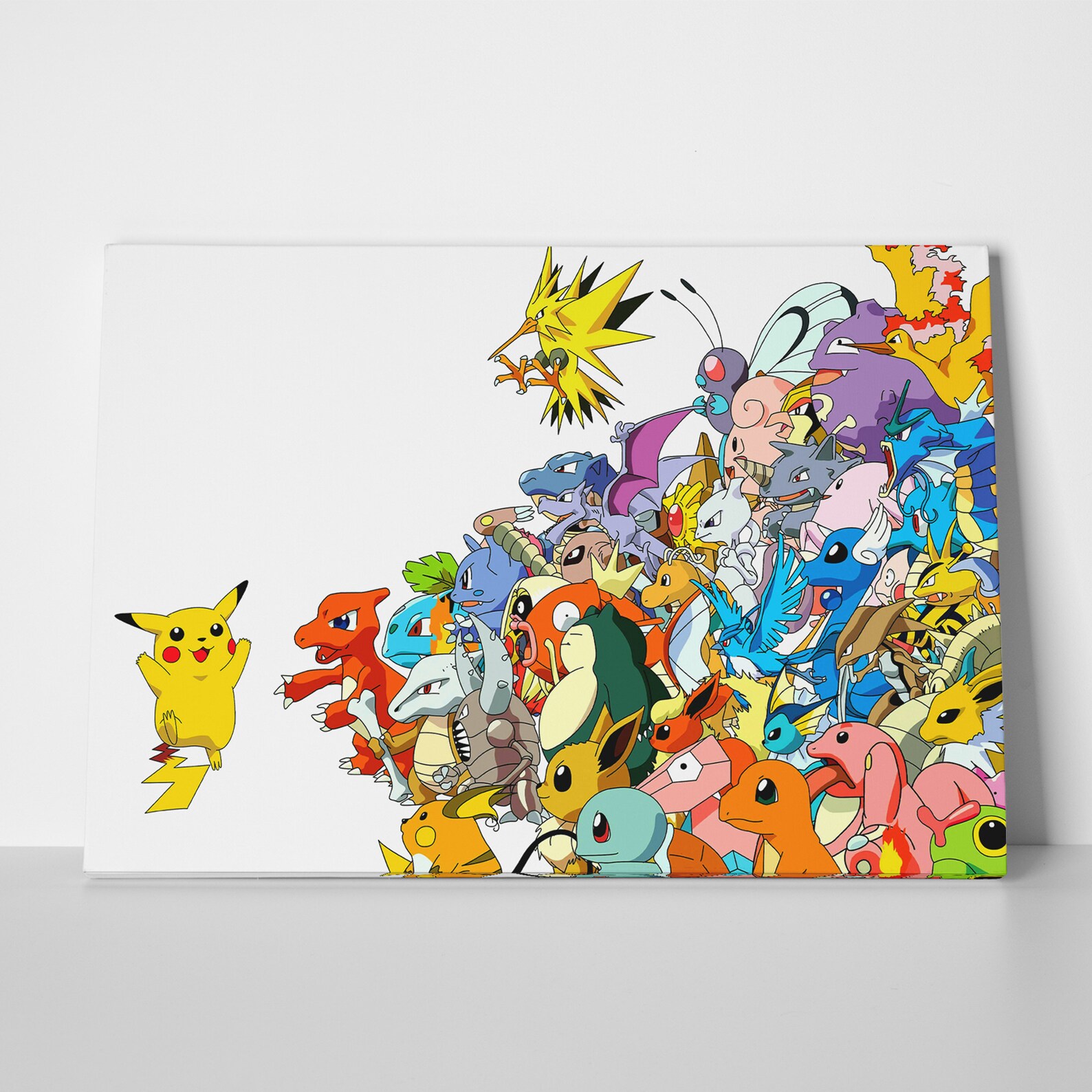 CANVAS ART Pokemon Character Collection Group Pikachu Card Etsy